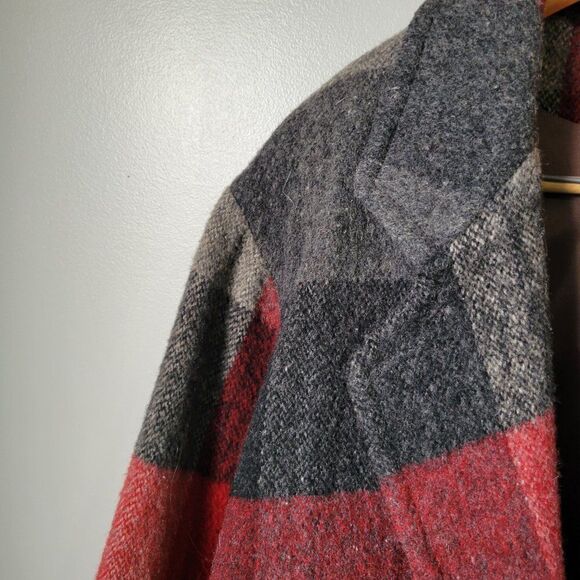 EXCELLENT USED FRENCH COUNTRY EXPRESS PLAID WOOL BLEND LAPEL JACKET COAT SIZE S - Picture 9 of 16